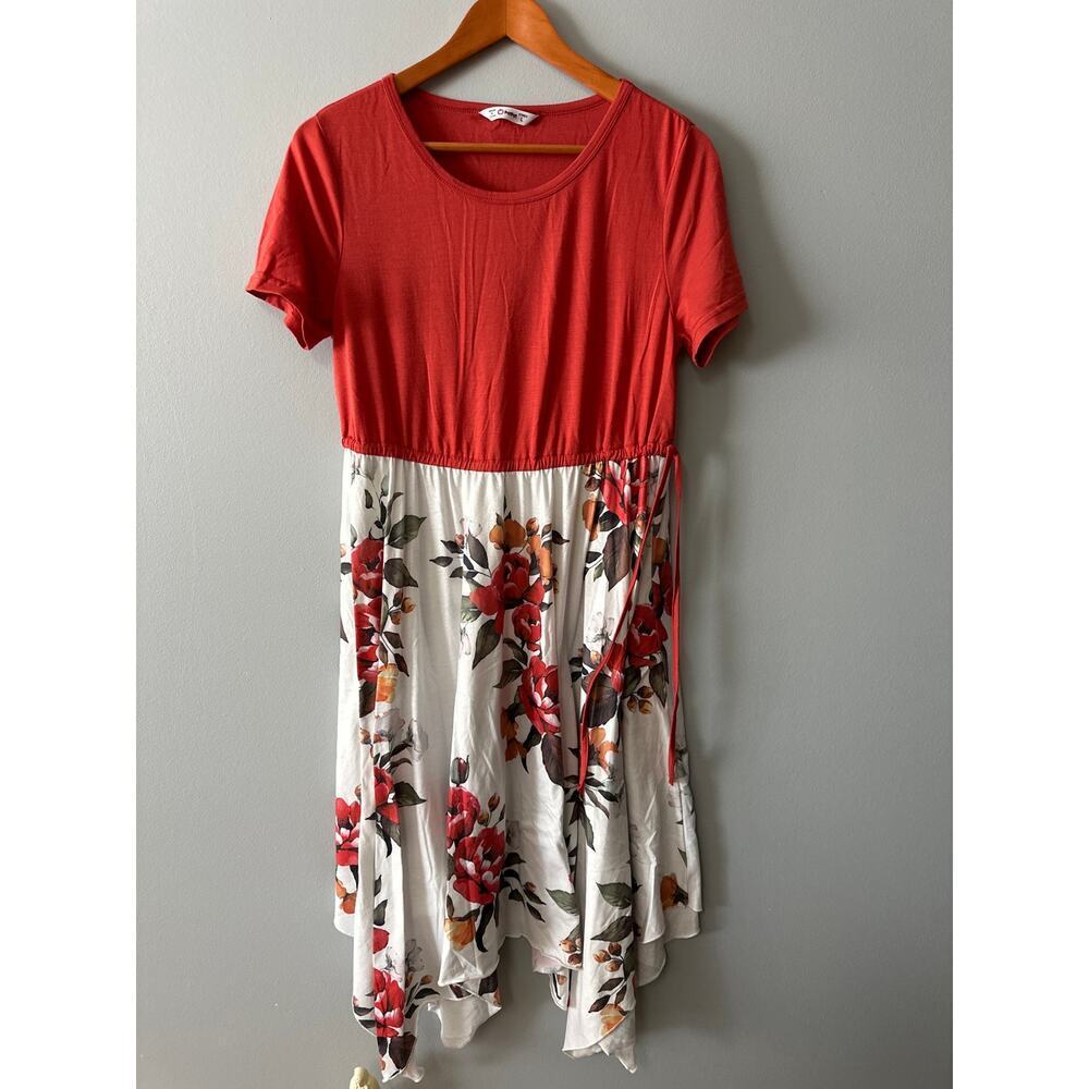 PatPat Women’s Floral Handkerchief Hem Dress Size Large Boho Cottagecore Dress